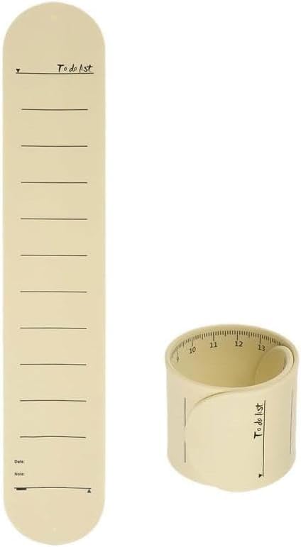 1pc Wearable Nurse Notepad Wristbands,Silicone Reminder Bracelet Write On Memo,Writable Dry Erase Slap Sticky Notes Ruler,Gifts for Nurse Teacher Planners,Notebooks and Writing Pads (Beige)