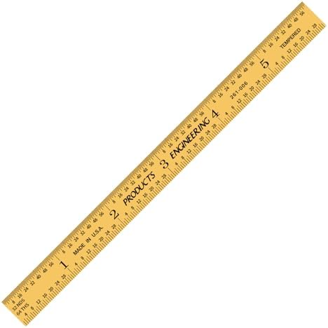 PEC Tools 6"/150mm TiN Coated Metal Ruler, Flexible, English & Metric