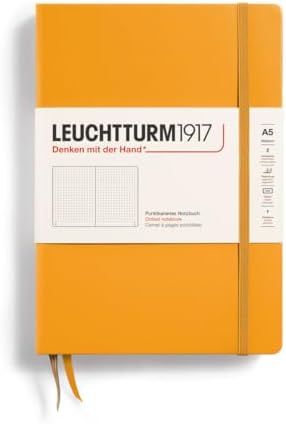 LEUCHTTURM1917 - Notebook Hardcover Medium A5-251 Numbered Pages for Writing and Journaling (Rising Sun, Dotted)