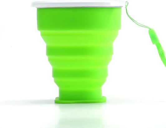 200ml Portable Silicone Folding Water Cup Outdoor Telescopic Collapsible Foldable Mug with Lid for Travel Camping
