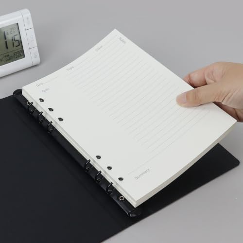 MultiBey 80 Sheets 120GSM A5 Cornell Notes Refill Paper, 6-Ring Insert