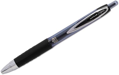 uniball 207 Retractable Gel Pens, Micro Point (0.5mm), Black, 12 Pack