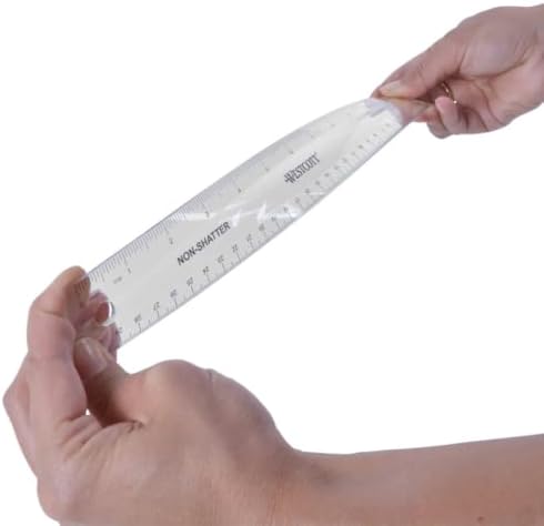 Westcott Shatterproof Flexible Ruler, Clear, 12", 12 Count