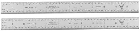PEC Tools 12"/300mm Metal Ruler, Rigid, English & Metric Precision, 2 Pack