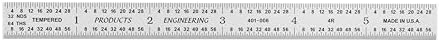 PEC Tools 6" Metal Ruler, Flexible, 4R Graduation, Precision Measuring Tool