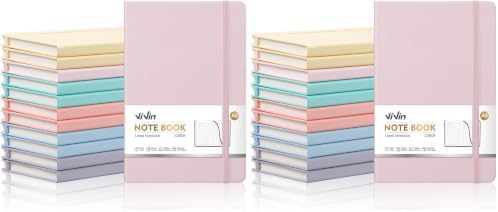 ViVin 24 Pack A5 Hardcover Lined Notebook,192 pg College Ruled 5.5x8.3
