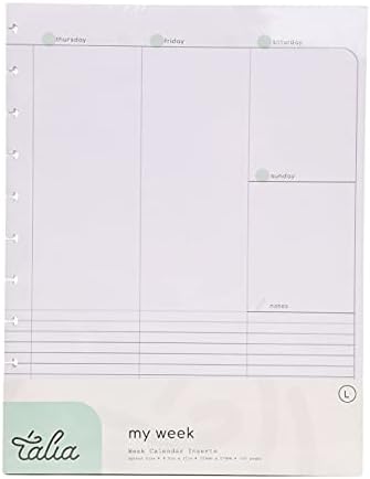 Talia Discbound Notebook Refills (Weekly Undated Layout, Letter (8.5in x 11in))