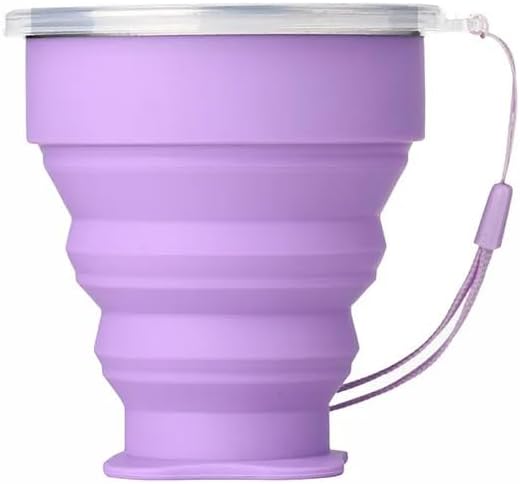 200ml Portable Silicone Folding Water Cup Outdoor Telescopic Collapsible Foldable Mug with Lid for Travel Camping