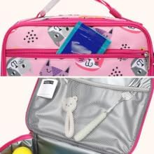 Bagseri Kids Lunch Bag Girls - Thermal Insulated Lunch Box Tote with Water Bottle Holder, Reusable Leak-Proof Kids Lunch Box for Daycare & School, Pink Cat (Containers Not Included)