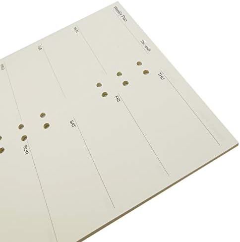 Zelten 1 Pack A6 45 Sheets/90 Pages Weekly Planner Loose Leaf Punched Paper Refills Paper for 6 Hole Binder Personal Organizer Diary Notebook Refillable Planner