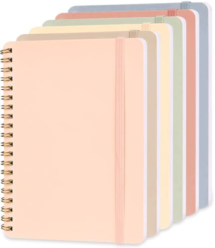 EHME EHME EHME 6 PCS Small Spiral Notebook 5x7, Cute Aesthetic Spiral Journal Note book for Women & Men, Spiral Bound Journals for Work School Note Taking Business, Journals for Writing 50 Sheets