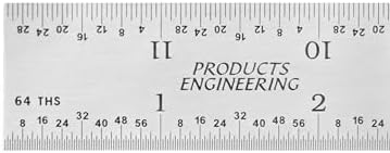 PEC Tools 12" Metal Ruler, Made in USA