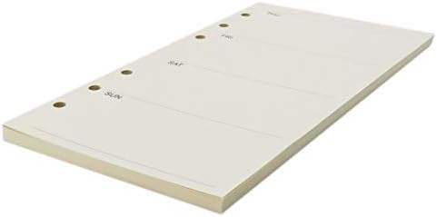 Zelten 1 Pack A6 45 Sheets/90 Pages Weekly Planner Loose Leaf Punched Paper Refills Paper for 6 Hole Binder Personal Organizer Diary Notebook Refillable Planner