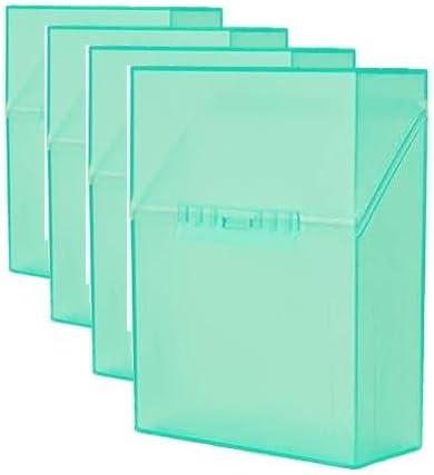 It's Academic Crayon Box with Hinged Lid and Snap Closure, Clear, Purple, and Green Plastic,(Colors May Vary) 16 Count (Pack of 4)