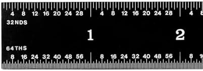 PEC Tools 24" Black Chrome Metal Ruler, Flexible, 4R Graduation
