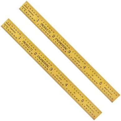 PEC Tools 6" TiN Coated Metal Ruler, Flexible, 4R Graduation, Pack of 2