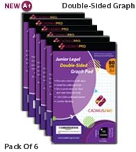 Graph Paper Pad 5x8 Inches, 6 Pack 600 Sheets, Double-Sided 1/4 Inch Quadrille Grid 80 GSM Small Graph Pads for Math, Science, Engineering, Drafting and Notes
