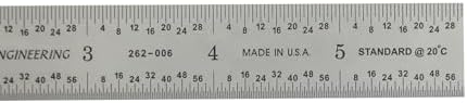 PEC Tools 6"/150mm Rigid Metal Ruler, Made in USA