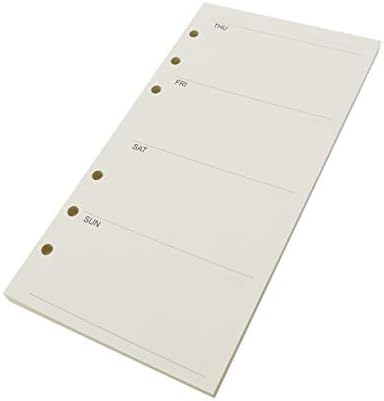 Zelten 1 Pack A6 45 Sheets/90 Pages Weekly Planner Loose Leaf Punched Paper Refills Paper for 6 Hole Binder Personal Organizer Diary Notebook Refillable Planner