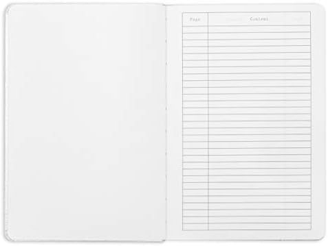 Minimalism Art, Premium Hard Cover Notebook Journal, Medium Size, A5 5.8" x 8.3", 186 Numbered Pages, Gusseted Pocket, Ribbon Bookmark, Extra Thick Ink-Proof Paper 120gsm (Dotted, White)
