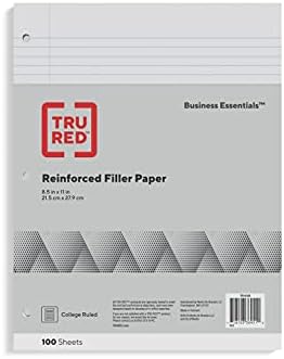 STAPLES College Ruled Filler Paper, 8.5” x 11”, 100 Sheets/Pack
