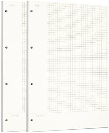 Zelten 2 Pack A4 120 Sheets/240 Pages Connell Loose Leaf Punched Paper Refills Paper for 4 Hole Binder Personal Organizer Diary Notebook Refillable Planner
