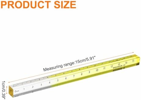 HARFINGTON 3pcs Acrylic Clear Straight Rulers 15cm Metric Transparent Gradient Three-Dimensional Plastic Ruler Square Cube Measuring Tool for Classroom Office, Yellow