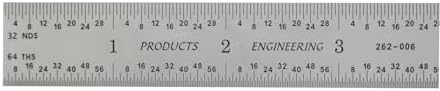 PEC Tools 6"/150mm Rigid Metal Ruler, Made in USA