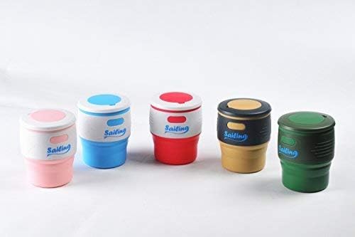 Sailing Collapsible Portable Reusable Silicone 12 fl oz Drinking/Coffee Cup/Mug. 100% food grade silicone. BPA Free (Dark Green)