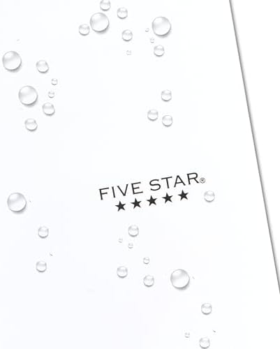 Five Star Spiral Notebook, 5 Subject, College Ruled | 8-1/2" x 11" | 200 Sheets | Water Resistant Cover | White | Pack of 6