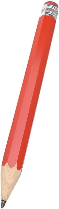 Zugar Land Giant Pencil 15" (4 Colors Available: Orange, Yellow, Blue and Green) Real Wood. Already Sharpened. Large Wooden Jumbo Pencils with Pink Top Erasers (RED (1 Pencil))