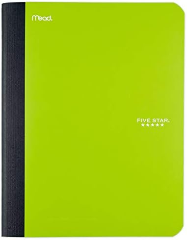 Five Star Composition Book, Notebook, College Ruled Paper, 100 Sheets, 9-1/2" x 7-1/2", Comp Book, Lime (72861)