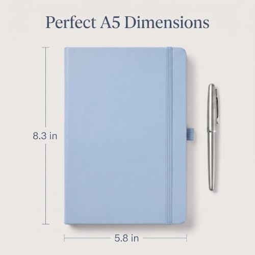 AHGXG Lined Journal Notebook, 160 Numbered Pages, A5 Size (5.7'' x 8.3'')