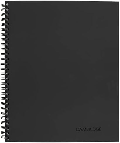 Cambridge Limited Business Notebook, Meeting Format, Legal Ruled Paper, 8-1/4" x 11", 80 Sheets, Flexible Soft Touch Cover, Wirebound, Gray (06132)