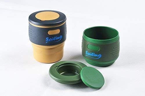 Sailing Collapsible Portable Reusable Silicone 12 fl oz Drinking/Coffee Cup/Mug. 100% food grade silicone. BPA Free (Dark Green)