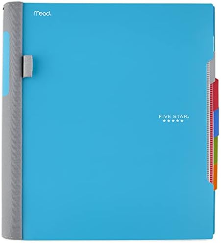 Five Star Advance Spiral Notebook, 5 Subject, College Ruled Paper, 200 Sheets, 11 x 8-1/2 inches, Teal (73152)