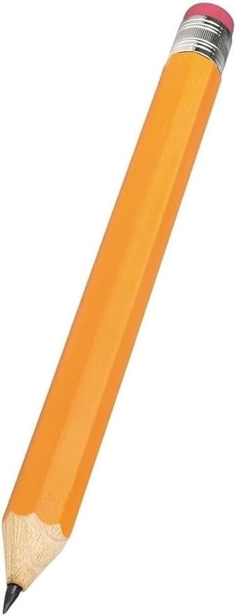 Zugar Land Giant Pencil 15" (4 Colors Available: Orange, Yellow, Blue and Green) Real Wood. Already Sharpened. Large Wooden Jumbo Pencils with Pink Top Erasers (Yellow (1 Pencil))