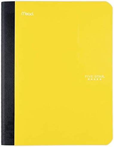 Five Star Composition Notebook, College Ruled Comp Book, Writing Journal, Lined Paper, Home School Supplies for College Students & K-12, 100 Sheets, 9-1/2" x 7-1/2", Yellow (09120AC6)