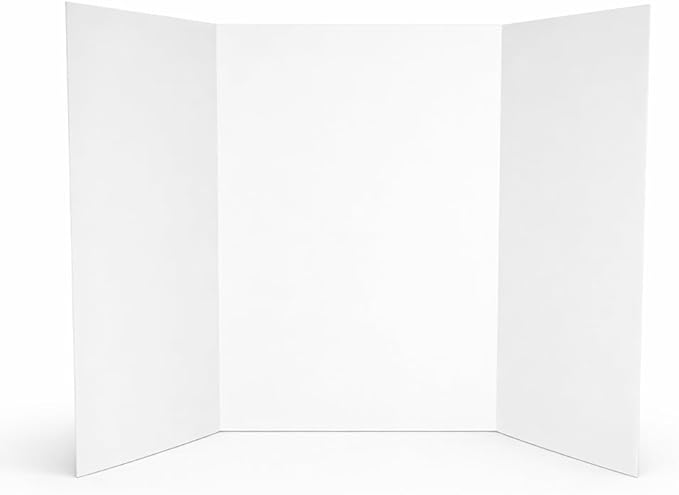 Royal Brites Tri-Fold White Foam Board – 28" x 40", 5 per Case – Self-Standing Presentation Board for School Projects, Science Fairs, Displays & Crafts