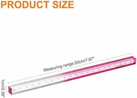 HARFINGTON Acrylic Clear Straight Rulers 20cm Metric Transparent Gradient Three-Dimensional Plastic Ruler Square Cube Measuring Tool for Classroom Office, Pink