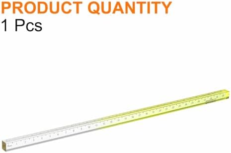HARFINGTON Acrylic Clear Straight Rulers 30cm Metric Transparent Gradient Three-Dimensional Plastic Ruler Square Cube Measuring Tool for Classroom Office, Yellow