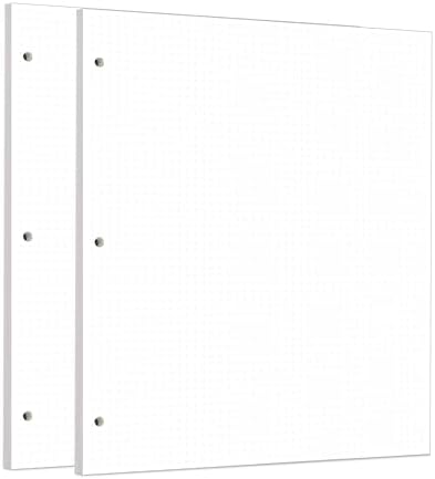 Zelten 2 Pack Letter 90 Sheets/180 Pages Dotted Loose Leaf Punched Paper Refills Paper for 3 Hole Binder Personal Organizer Diary Notebook Refillable Planner