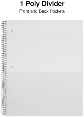 Staples Accel 1-Subject Notebook, 8.5x11 Inch, College Ruled, Blue