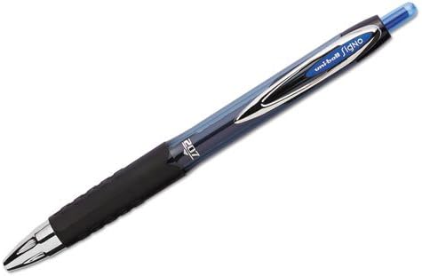 uni-ball® Signo Gel 207™ Retractable Gel Pens, Medium Point, 0.7 mm, Clear Barrel, Blue Ink, Pack Of 4