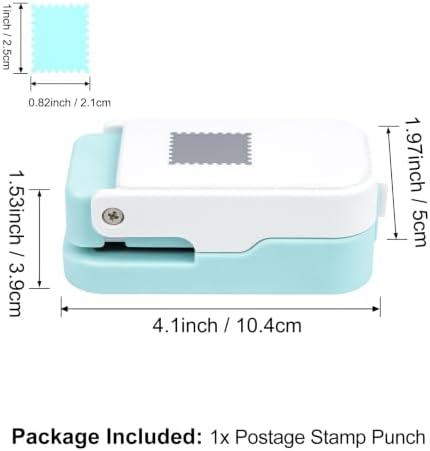 CYFUN DESIGN Stamp Punch, Stamps Cutter, Postage Stamps Punch, Stamp Puncher for Journaling, Lever Craft Hole Puncher, Perforated Craft Punches for Junk Journal & Scrapbooking Crafting Tools (Green)