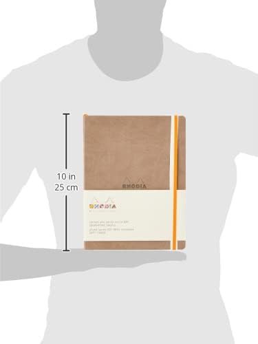 Rhodia Rhodiarama SoftCover Notebook - 80 Dots Sheets - 9 3/4 x 7 1/2 - Taupe Cover (117554C)
