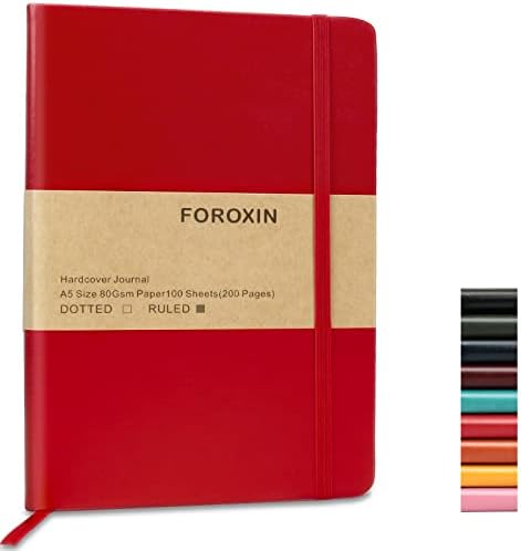 Journal notebook (A5-Lined, Red Color),192 Pages, Medium 5.7X8.3 inches - 80 gsm Thick Paper, Hardcover