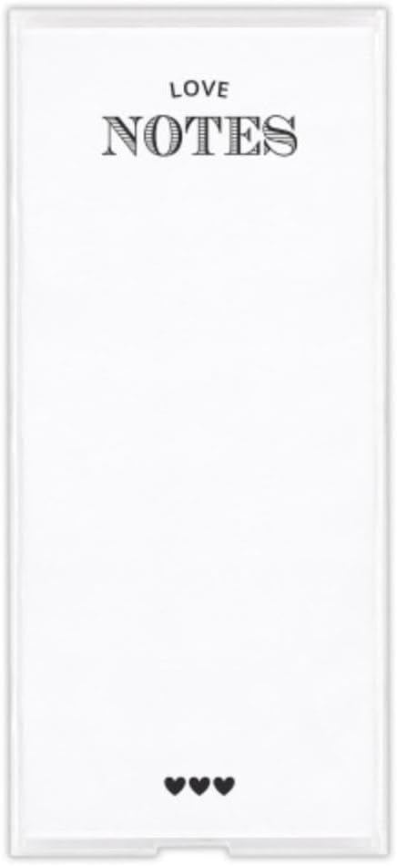 Santa Barbara Design Rectangular Acrylic Notepaper Holder with 125 Sheets Heavyweight Paper, 10" x 4.5", Love Notes