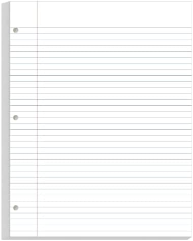 Loose Leaf Paper - 8.5" x 11" Filler Paper, 100 Sheets/200 Pages College Rule Filler Notebook Paper, 3 Hole Punched College Ruled Paper for 3 Ring Binder, White