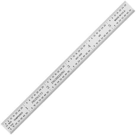 PEC Tools 6" Metal Ruler, Flexible, 4R Graduation, Precision Measuring Tool